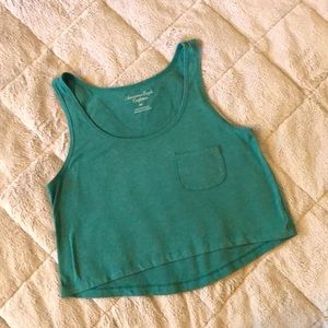 Teal American Eagle Crop Top